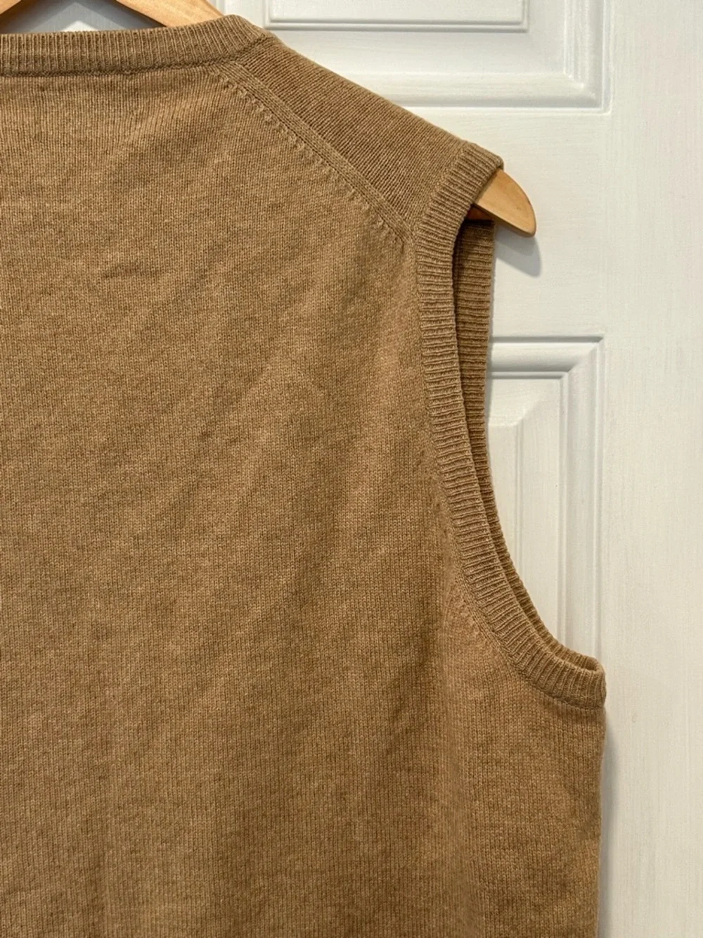 Burberrys Vintage 90s 100% Cashmere V-Neck Sweater Vest Camel, Made In Scotland